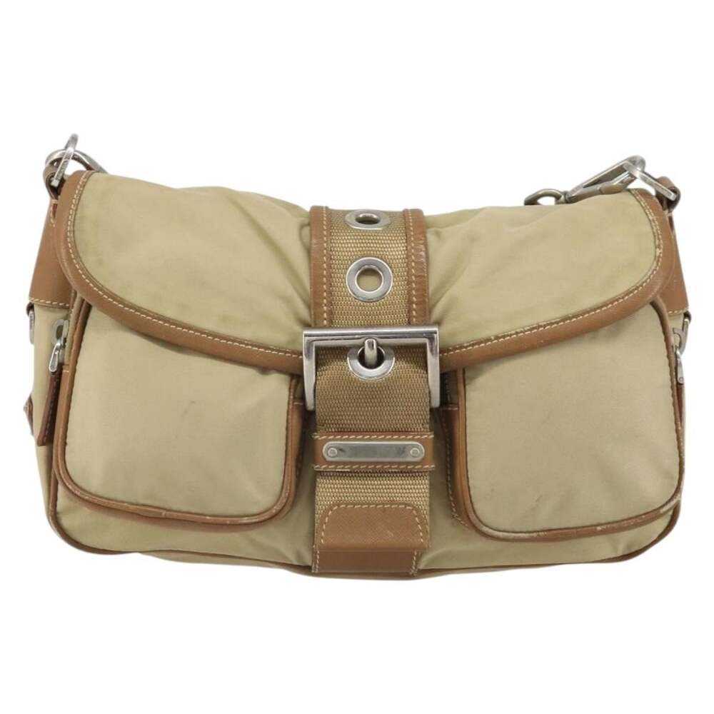 Prada Nylon Shoulder Bag Beige